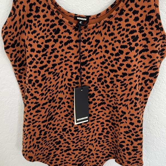 NWT Monrow leopard print bodysuit Medium - Picture 3 of 4